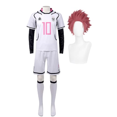 Gooyeh Blue Lock Cosplay Kostüm Itoshi Sae Nr. 10 Fußball Anime Cosplay Strumpfhosen Rollenspiel Halloween Kostüm Uniform Set von Gooyeh