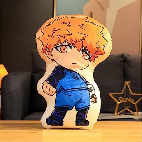 Gooyeh Blue Lock Kissen Binäre Anime Plüsch Puppe BAROU SHOUEI Anime Charakter Plüsch Spielzeug Sofa Auto Kissen Dekoration 45CM von Gooyeh