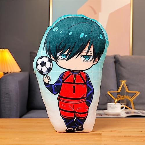 Gooyeh Blue Lock Kissen Binäre Anime Plüsch Puppe Rin Itoshi Anime Charakter Plüsch Spielzeug Sofa Auto Kissen Dekoration 45CM von Gooyeh