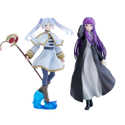 Gooyeh Frieren Beyond Journey's End Figur Anime Fern Figuren + Frieren Figur PVC Skulptur Anime Dekoration Cartoon Charakter Modell Auto Dekoration Skulptur Modell 19CM von Gooyeh