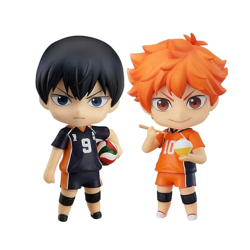 Gooyeh Haikyuu Anime Figurset Niedliche Q Version von Hinata Shoyo und Tobio Kageyama Action Figuren PVC Statue Modell Ornamente Heimdekorationen Sammlerstücke Geschenke 10cm von Gooyeh