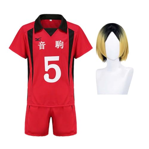 Gooyeh Haikyuu Cosplay Uniform Kozume Kenma Kuroo Tetsurou Cosplay High School Team Volleyball Kostüm Haikyuu Kurzärmelige Shorts Trainingsanzug für Jugendliche Erwachsene von Gooyeh