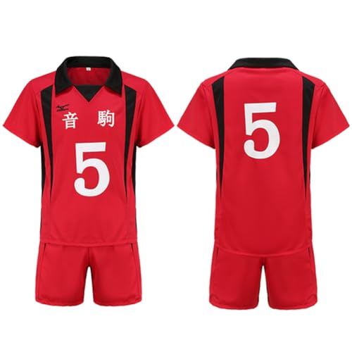 Gooyeh Haikyuu Cosplay Uniform Kozume Kenma Kuroo Tetsurou Cosplay High School Team Volleyball Kostüm Haikyuu Kurzärmelige Shorts Trainingsanzug für Jugendliche Erwachsene von Gooyeh