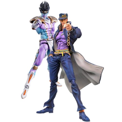 Gooyeh Kujo Jotaro Figur Star Platinum Actionfigur PVC Gelenkfigur Modell JJBA Actionfigur mit Zubehör Bewegliche Statue Desktop Dekoration von Gooyeh