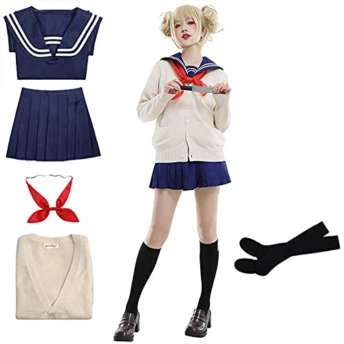 Gooyeh MHA Cosplay Toga Himiko Cosplay-Kostüm, Schulmädchen, Uniform, MHA Toga Himiko JK Kleid, Anime-Outfit, komplettes Set für Halloween-Party von Gooyeh