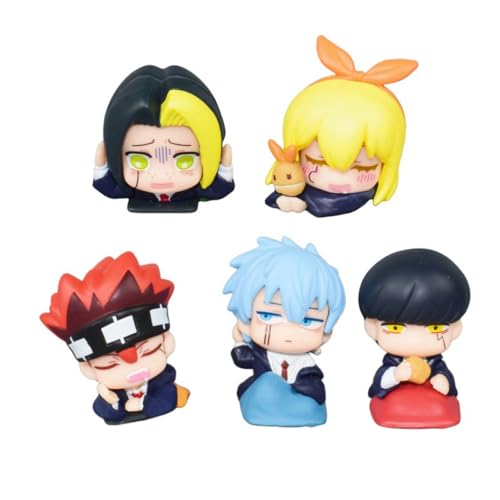 Gooyeh Mashle: Magic and Muscles Figuren Set, Mash Burnedead Figurine, Lemon Irvine Figuren, Auto Dekoration, Cake Toppers Figuren, Sammlerstücke, Anime Merch für Fans, 3-5CM, 5 Stücke/Set von Gooyeh