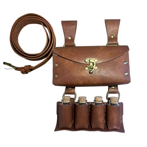 Gooyeh Mittelalterlicher Retro-Stil Leder-Gürteltasche Vintage-Gürtel 18CM Kostüme, Requisiten und Zubehör für Bühnenaufführungen von Gooyeh