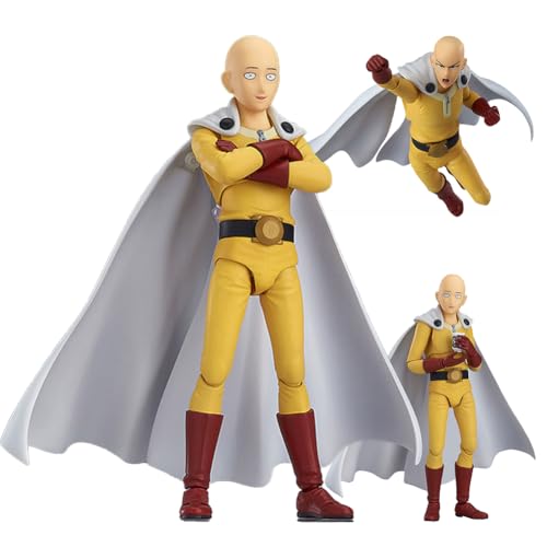 Gooyeh One Punch Man Figur Saitama Anime Figur veränderbares Gesicht Statue Modell Action Figur Heimdekoration Ornament Sammlung Geschenk 15cm von Gooyeh