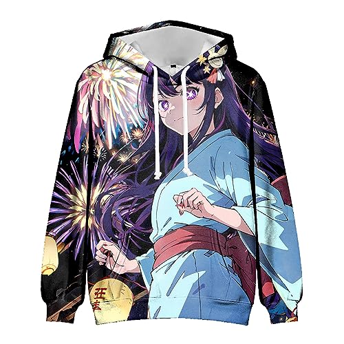 Gooyeh Oshi no Ko Kinder Erwachsene Sweatshirt 6D Anime Druck Hoshino Ai/Hoshino rubi Sweatshirt Lässige Mode Pullover Sweatshirt Lose Warme Sweatshirt Jacke Sweatshirt von Gooyeh