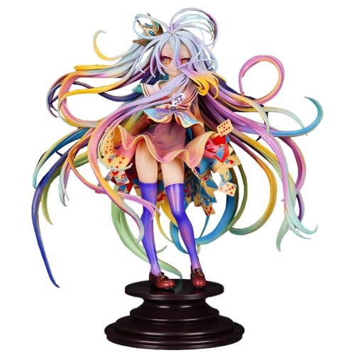 Gooyeh Shiro Figur NO Game NO Life Anime Figur Shiro Poker Farbe Haar stehend Pose verpackt Figur Statue Modell Ornamente Sammlerstücke Geburtstagsgeschenk 27cm von Gooyeh