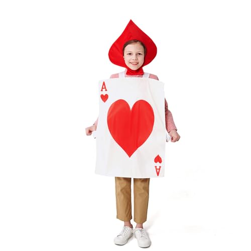 Gooyeh Spielkarten Kostüm Herren Pik Ass und Herz-Ass Spielkarten Cosplay Kostüm Halloween Spielkarten Outfit Game Cosplay Playing Card Costume von Gooyeh