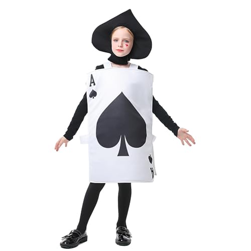 Gooyeh Spielkarten Kostüm Herren Pik Ass und Herz-Ass Spielkarten Cosplay Kostüm Halloween Spielkarten Outfit Game Cosplay Playing Card Costume von Gooyeh