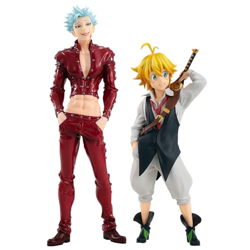 Gooyeh The Seven Deadly Sins: Wrath of The Gods Figuren Anime Meliodas/Ban Action Figuren Statue Modelle Tabletop Ornamente Sammelgeschenke 2 teiliges Box Set Figuren von Gooyeh