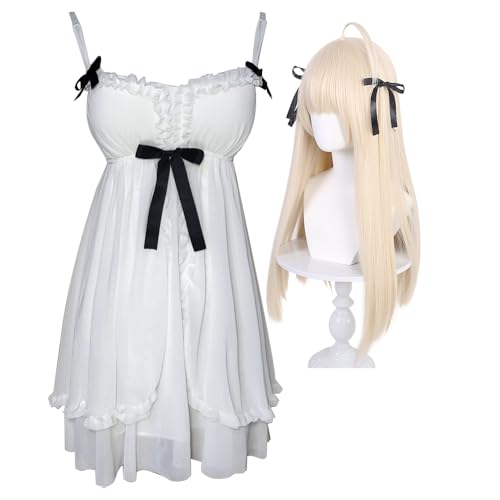 Gooyeh Yosuga no Sora Cosplay-Kostüm, Kasugano Sora Cosplay Dress Up für Mädchen, Anime Pyjamas Weißes Dress, Halloween Karneval Party Outfit Set von Gooyeh