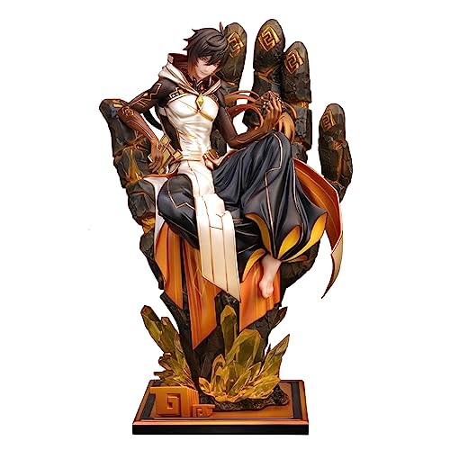 Gooyeh Zhongli Figur PVC Statue Ornamente Zhongli Anime Spiel Figur Sitzend Gott KostüM Landschaften Umgebung Aktion Figur Modell Sammlung Heimdekoration Geschenke 26cm von Gooyeh