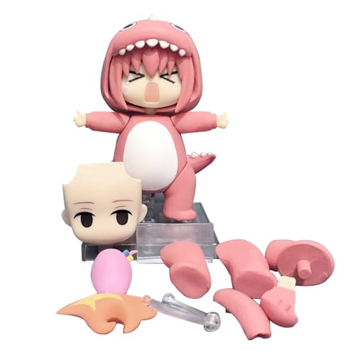 Gotō Hitori Anime Action Figure Bocchi The Rock Figure Pink Green Cartoon Sculpture Auswechselbare Köpfe und Zubehör Anime-Modell Actionfigur Sammlerstück Geschenke 10CM von Gooyeh