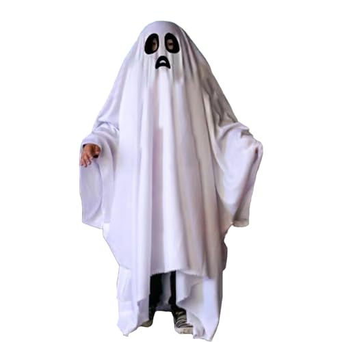 Halloween Geister Kostüm, Weißes Gespenst Kostüm, Geisterkostüm Cosplay, Kürbis Laterne Halloween Ghost Costume Gespenst Cosplay für Cosplay Karneval Halloween Fasching Kostüm Party von Gooyeh