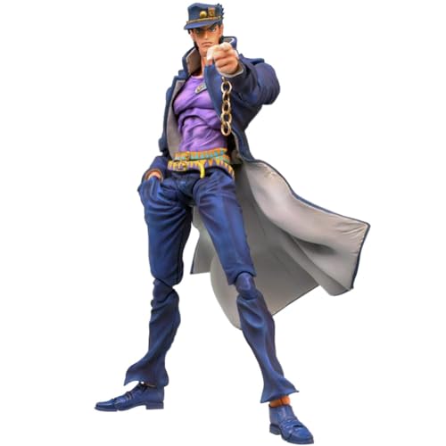 Kujo Jotaro Figur Anime Action Figur PVC Statue Modell Anime Gelenkfigur Kujo Jotaro Actionfigur mit Zubehör Sammlung Desktop Ornamente 16CM von Gooyeh