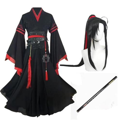 Mo Dao Zu Shi Cosplay Kostüm Wei Wuxian Cosplay Costume Anime Grandmaster of Demonic Cultivation Cosplay Kostüm Weiying Hanfu Outfits Set für Halloween Karneval Party Comic-Con Outfits Full Set von Gooyeh