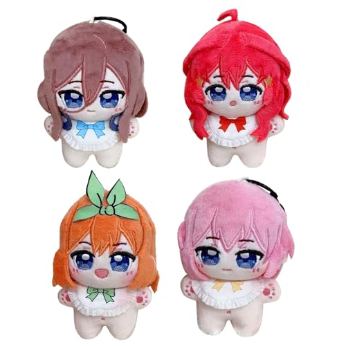 Nakano Itsuki Figur Anime Stuffed Soft Figur Cartoon Doll Nakano Itsuki Weiches Kissen Mini Weich Rucksack Schlüsselanhänger Dekoration Ornament Geschenk 10CM 4PCS von Gooyeh