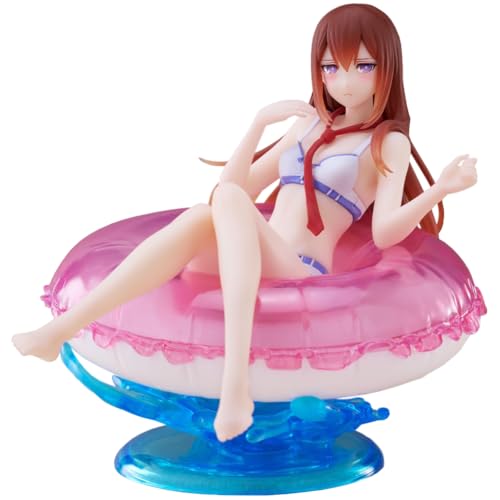 Steins Gate Figur Anime Makise Kurisu Figure, Sitzendes Modell mit Schwimmring, Anime- Mädchen-Serie Anime Auto Dekoration Geschenk für Anime Fans 10CM von Gooyeh