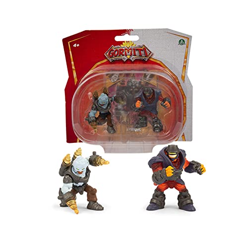 GORMITI - Mini-Figuren 5 cm, Blister 2 Stück, Serie 3, Alfa Hirok und Alfa Vulkan, Sortiment 8, für Kinder ab 4 Jahren, wertvolle Spiele GRA35100 von Gormiti