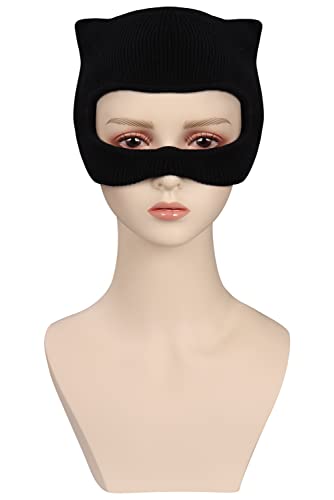 Damen Catwoman Cosplay Maske 2022 gestrickte Kopfmaske Halloween Maskerade Requisiten von Gosbeliy