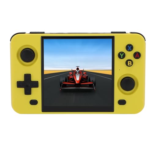 R40S Pro Handheld-Spielekonsole, 1000 HD-Spiele, Mi NI-Retro-Videokonsole, 4-Zoll-IPS-Bildschirm, 16 GB und 64 GB Speicher, Integrierter 4000-mAh-Akku, Kompatibel mit Mehr (Yellow) von Goshyda