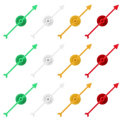 12 Stück Spiel Spinner, 4 Farben Kunststoff-Spinner Spielzeiger Zubeh?r Magnetspinner fürs Klassenzimmer Brettspiel-Spinner für Aktivit?Ten DIY-Projekte (Grün, Gelb, Rot, Wei?) von Gosknor