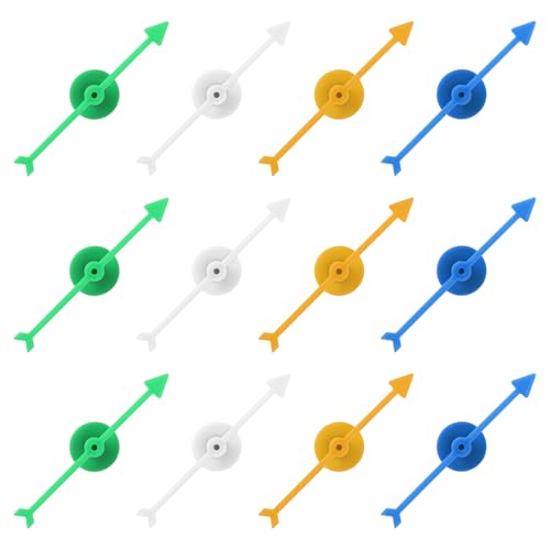 Gosknor 12 Stück Spiel Spinner, 4 Farben Kunststoff-Spinner Spielzeiger Zubeh?r Magnetspinner fürs Klassenzimmer Brettspiel-Spinner für Aktivit?Ten DIY-Projekte (Grün, Gelb, Wei?, Blau) von Gosknor