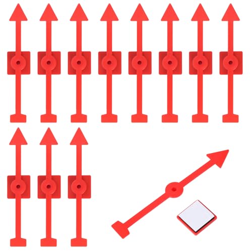 12 Stück Spiel Spinner, Rot Kunststoff-Spinner Spielzeiger Zubehör fürs Klassenzimmer Brettspiel-Spinner für Aktivitäten DIY-Projekte (Doppelseitiges Klebeband) von Gosknor