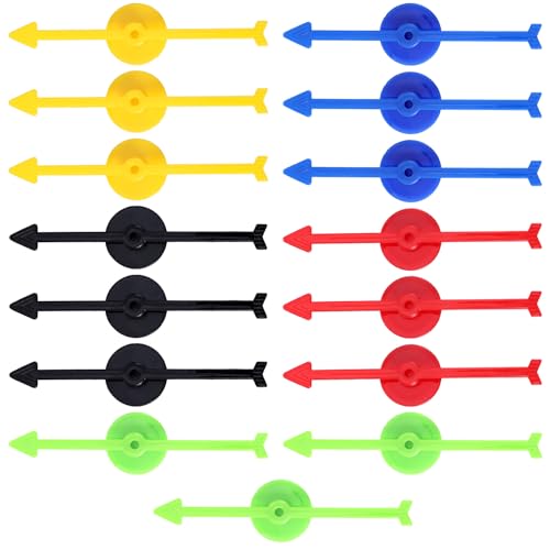 15 Stück Spiel Spinner, 10 cm 5 Farben Kunststoff-Spinner-Spielzeigerstücke für Selbstgemachte Brettspiele Partyprojekte Wahrscheinlichkeitsaktivitäten im Klassenzimmer von Gosknor