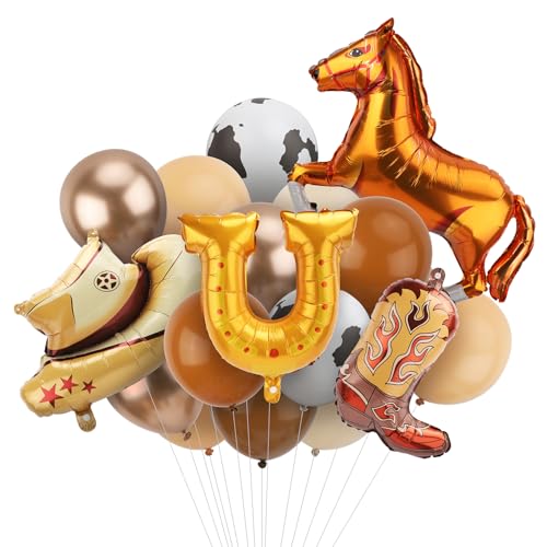 22st Cowboy Balloons, Große Cowboyhut- und Stiefelballons Western Party Dekorationen Folie Pferde Ballon Hufeisen Rodeoballons für Cowgirl Cowboy Mottoparty Geburtstagszubehör 22st Cowboy Balloons, Große Cowboyhut- und Stiefelballons Western Party Dekorationen Folie Pferde Ballon Hufeisen Rodeoballons für Cowgirl Cowboy Mottoparty Geburtstagszubehör von Gosknor