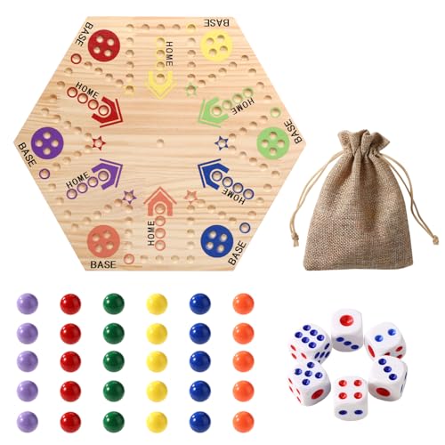 38 Stück Marmor Brettspiel Bausatz, Holz Aggravation Brettspiel Original Wahoo Marmor Strategiespiel für Familie Freunde Kinder Party-Aktivitäten von Gosknor