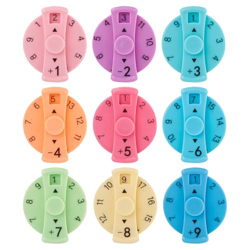 9 Stück Mathe Fidget Spinner, Spielzeug für die Frühe Mathematikbildung für Kinder 9 Stile Buntes Mathe Fidget Spielzeug für den Heimunterricht(Addition Und Subtraktion) von Gosknor