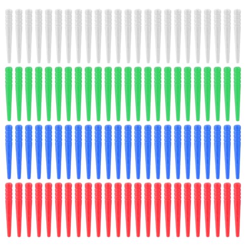 96stk Cribbage-Stifte, Konisches Kunststoff-Design für Cribbage-Bretter Cribbage-Zubehör Passend für 1/8 Löcher Cribbage-Bretter-Vorlagen für Freunde und Familie (Blau, Weiß, Grün, Rot) von Gosknor