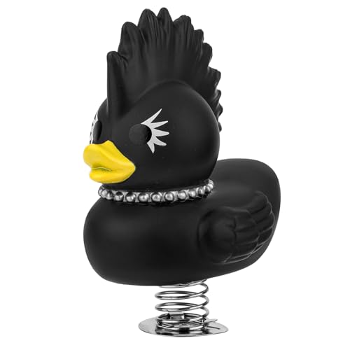 Dunkle Gummiente, 5,7cm Hoch Neuartiges Gotische Gummienten mit Feder Einzigartige Dunkle Gummienten Lustige Punk-Enten Perfektes Entchen Badespielzeug und Geschenk Autodekor(Rock Duck) von Gosknor