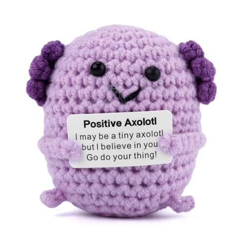 Positiver Axolotl, Gestrickt Axolotl Geschenke Süßes Inspirierendes Axolotl Spielzeug Handgefertigt Wolle Positive Puppe für Freunde Kollegen Geburtstagsgeschenk Ermutigung Tischdekoration von Gosknor