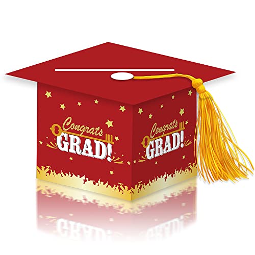 GotGala 2023 Abschlusskartenbox Abschlussfeier 2023 Partydekorationen Congrats Grad Cap geformte Kartenhalter Box mit Goldquaste für College High School 2023 Abschlussfeier Party Supplies Dekorationen von GotGala