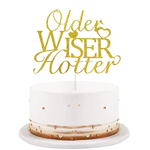 Older Wiser Hotter Cake Topper Lustige 30 Geburtstag Tortendeko für Männer Frauen 30. 40. 50. 60. 70. 80. Geburtstag Disco Party von GotGala