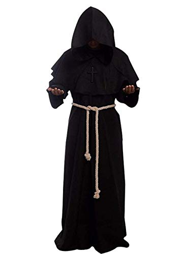 Gothden Golden service Priester Robe Mönch Mittelalterliche Kapuze Kapuzenmönch Renaissance Robe Kostüm von Gothden