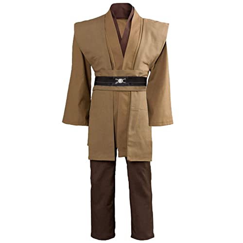 Gothden Jedi Tunika Kostüm Kapuzenmantel Ritter Fancy Full Set Halloween Cosplay für Erwachsene Herren von Gothden