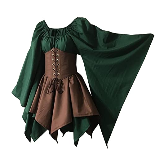 Gothden Womens Traditional Irish Dress Renaissance Medieval Costume Corset Halloween Victorian Dress von Gothden