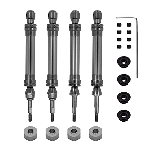 Gotoger 4 StüCk CVD-Antriebswelle Aus Metall Vorne und Hinten für 1/10 Slash Stampede Hoss VXL RC-Autoteile, von Gotoger