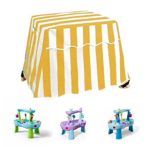 Wassertischabdeckung für Kinder, Wassertischzubehör, 94 x 55,9 x 65 cm, wasserdicht, staubdicht, Sand- und Wassertischabdeckung, Spieltischabdeckung für Ste p 2 Wassertisch, wiederverwendbar (gelb) von Gotrain