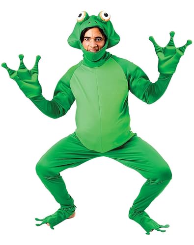 Goudyna Ansprechendes Frosch- und Küken-Kostüm für Erwachsene, Deluxe-Set für Halloween, Verkleidungsparty und Rollenspiel, Cosplay, S-2XL (Grün-Frog, XXL) von Goudyna