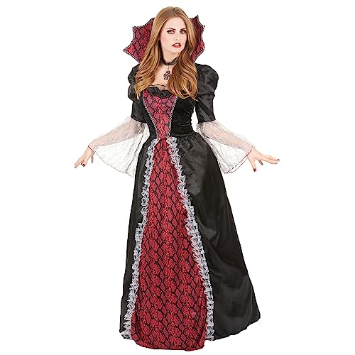 Goudyna Erwachsenenkostüm für Herren und Damen, Teufel-Vampir-Kostüm, Hemd, Umhang, Outfit, Mittelalterliche Renaissance, viktorianisch, Gothic, Halloween, Cosplay, langer Umhang (Vampirkönigin, von Goudyna