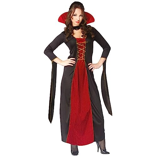 Goudyna Erwachsenenkostüm für Herren und Damen, Teufel-Vampir-Kostüm, Hemd, Umhang, Outfit, Mittelalterliche Renaissance, viktorianisch, Gothic, Halloween, Cosplay, langer Umhang (böser Vampir, von Goudyna