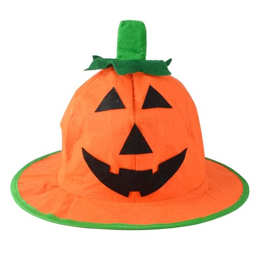 Goudyna Halloween-Kürbishut für Damen und Herren, Erwachsene, Halloween-Kopfbedeckung, Kostüm, Kürbiskappe, Requisite, Zubehör (Orange, 30 x 16 cm) von Goudyna