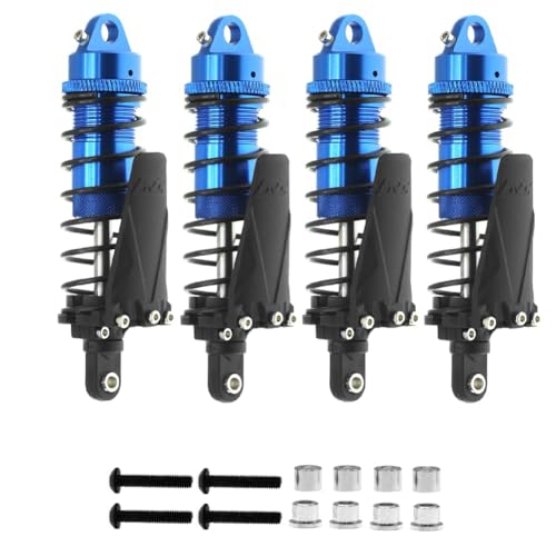 Goufride 4PC Metall RC Piggyback Stoßdämpfer Loch zu Loch 90mm für 1/10 RC Crawler Auto -4 TRX4 Axial SCX10II D90 CC01, Blau von Goufride